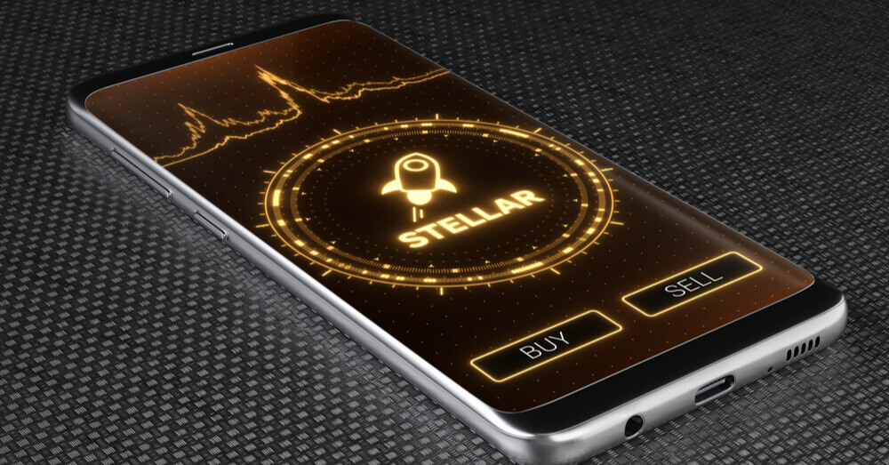 Le symbole de Stellar Lumen sur un smartphone