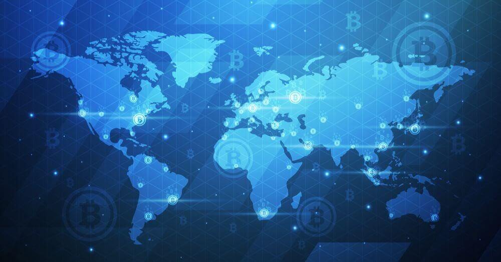 Image d'une illustration picturale des transactions crypto à travers le monde