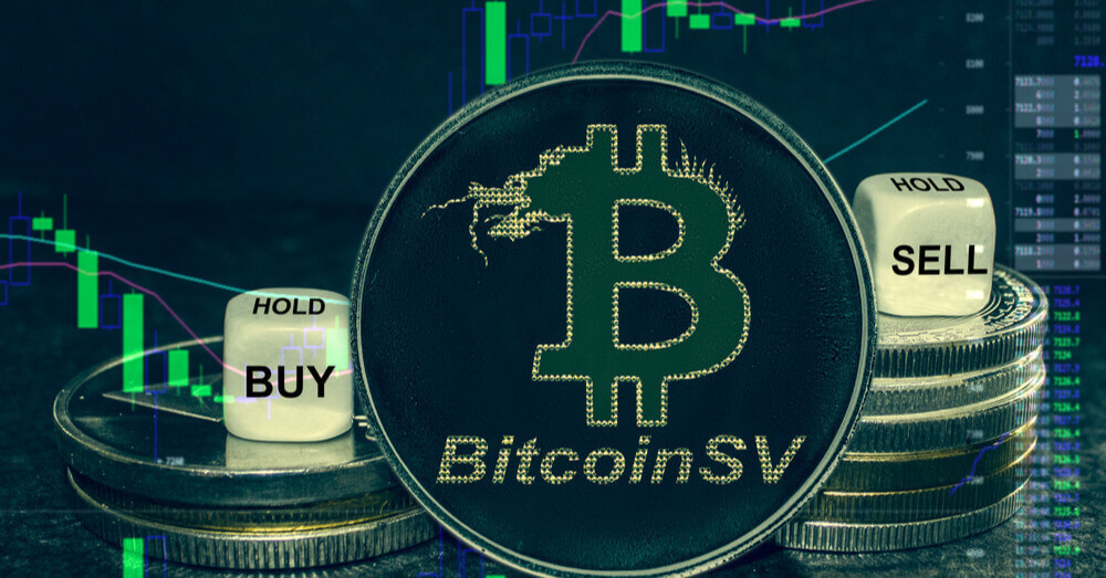 Une image du coin BSV avec un graphique en arrière-plan