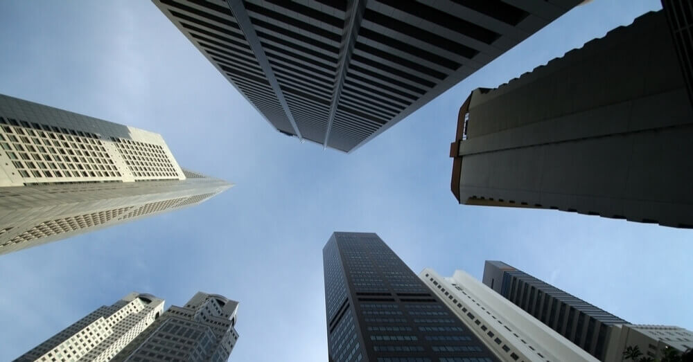 Photo des grands immeubles du quartier financier de Singapour