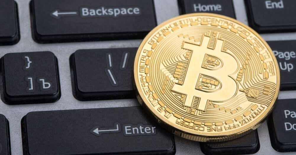 Bitcoin sur un clavier