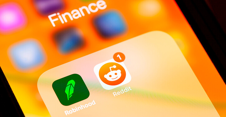 Application Robinhood sur un iPhone