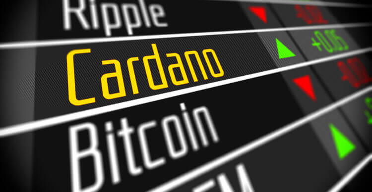 Une image montrant Cardano sur une liste de crypto-monnaies