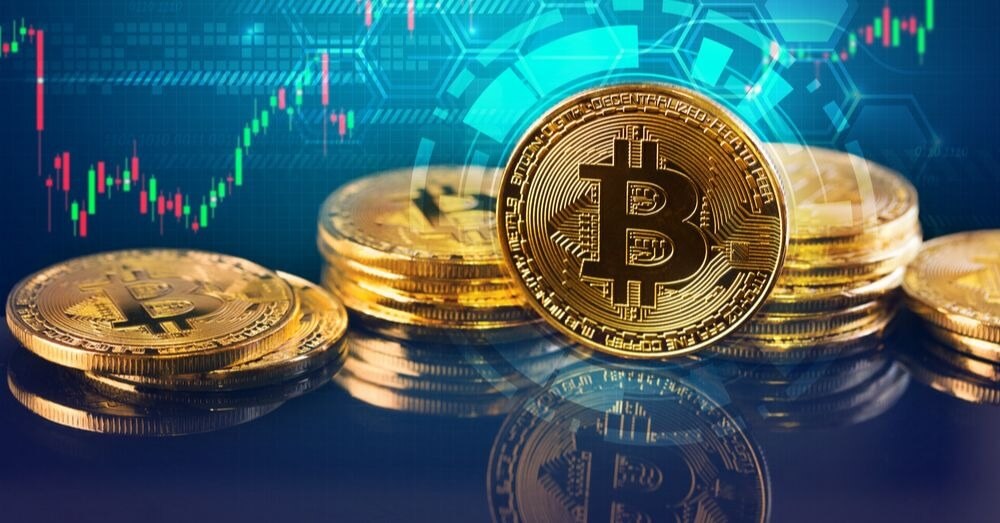 Marktkerze mit Bitcoin-Bild