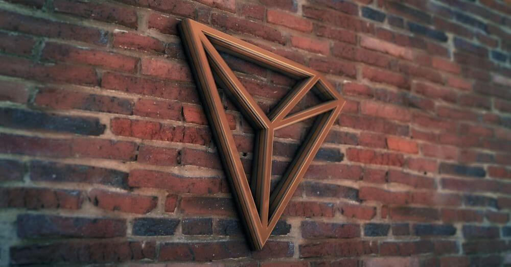 Das Tron Symbol auf einer Wand