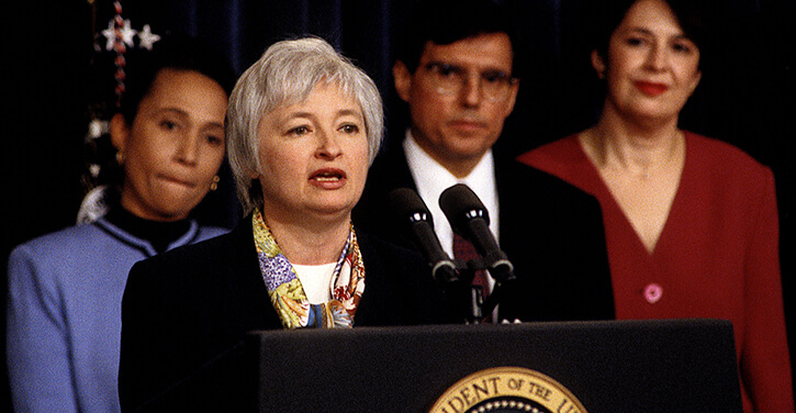 Janet Yellen bei einer Konferenz