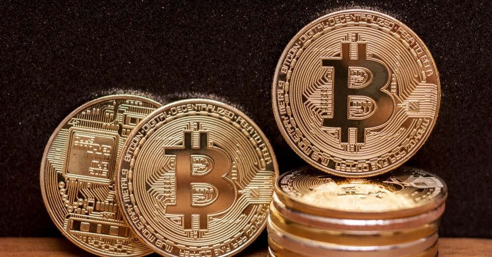 Bild gestapelter Bitcoins