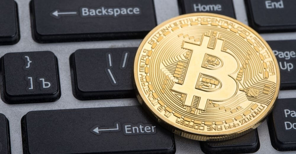 Der Bitcoin auf einer Tastatur