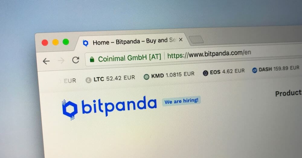 Ein Bild einer Browser-Registerkarte mit der Bitpanda-Homepage