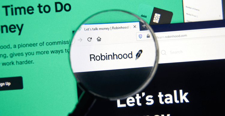 Ein Bild der Robinhood-Website