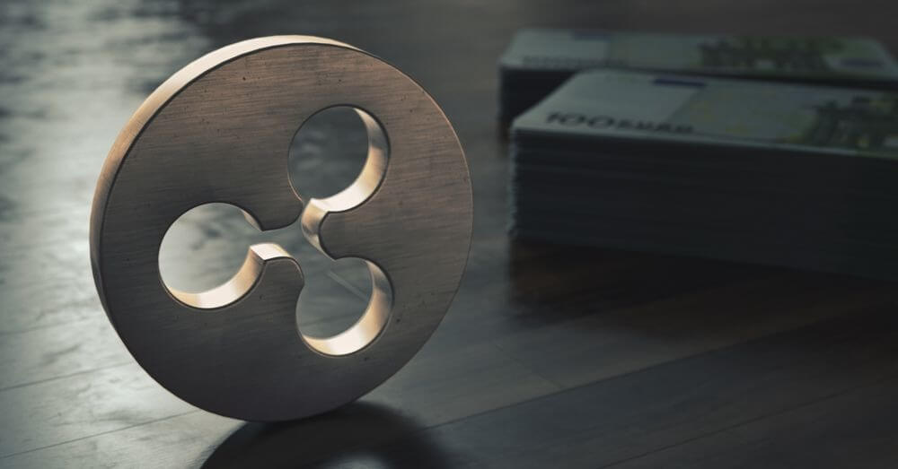 Bild eines metallischen Symbols von Ripple