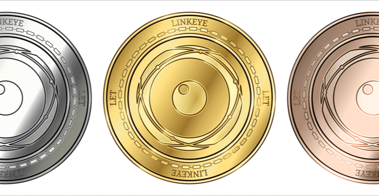 Silber-, gold- und bronzefarbene LinkEye-Token