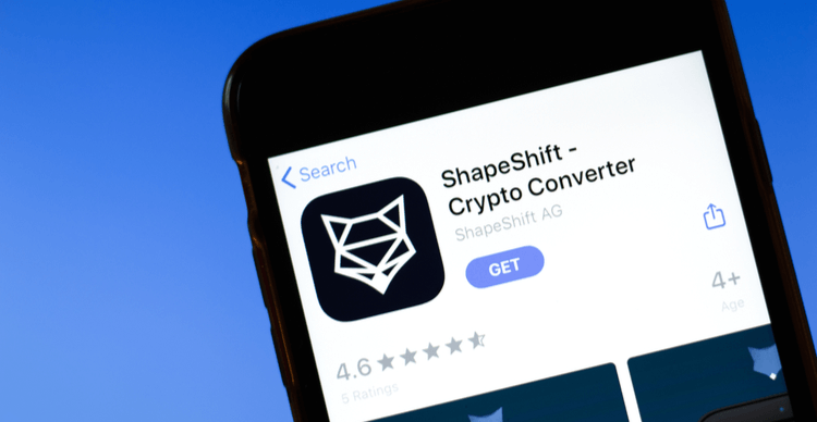 Ein iPhone-Bildschirm, der die ShapeShift-App im App Store zeigt