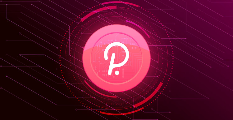 Polkadot-Logo mit lila Hintergrund