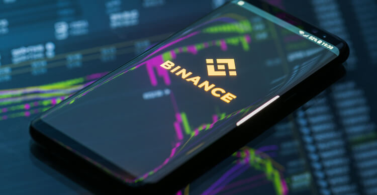 The Binance trading app on a phone