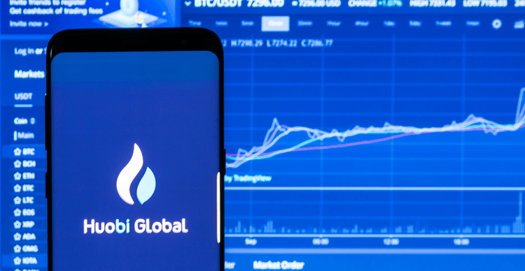 The Huobi trading platform on an app and computer