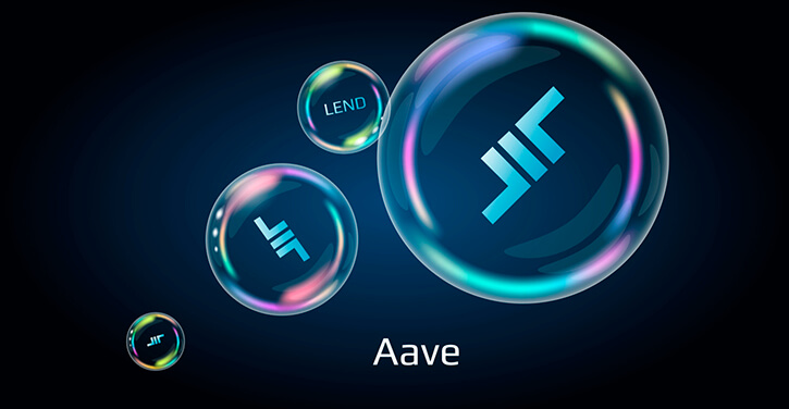 Aave logo in a bubble