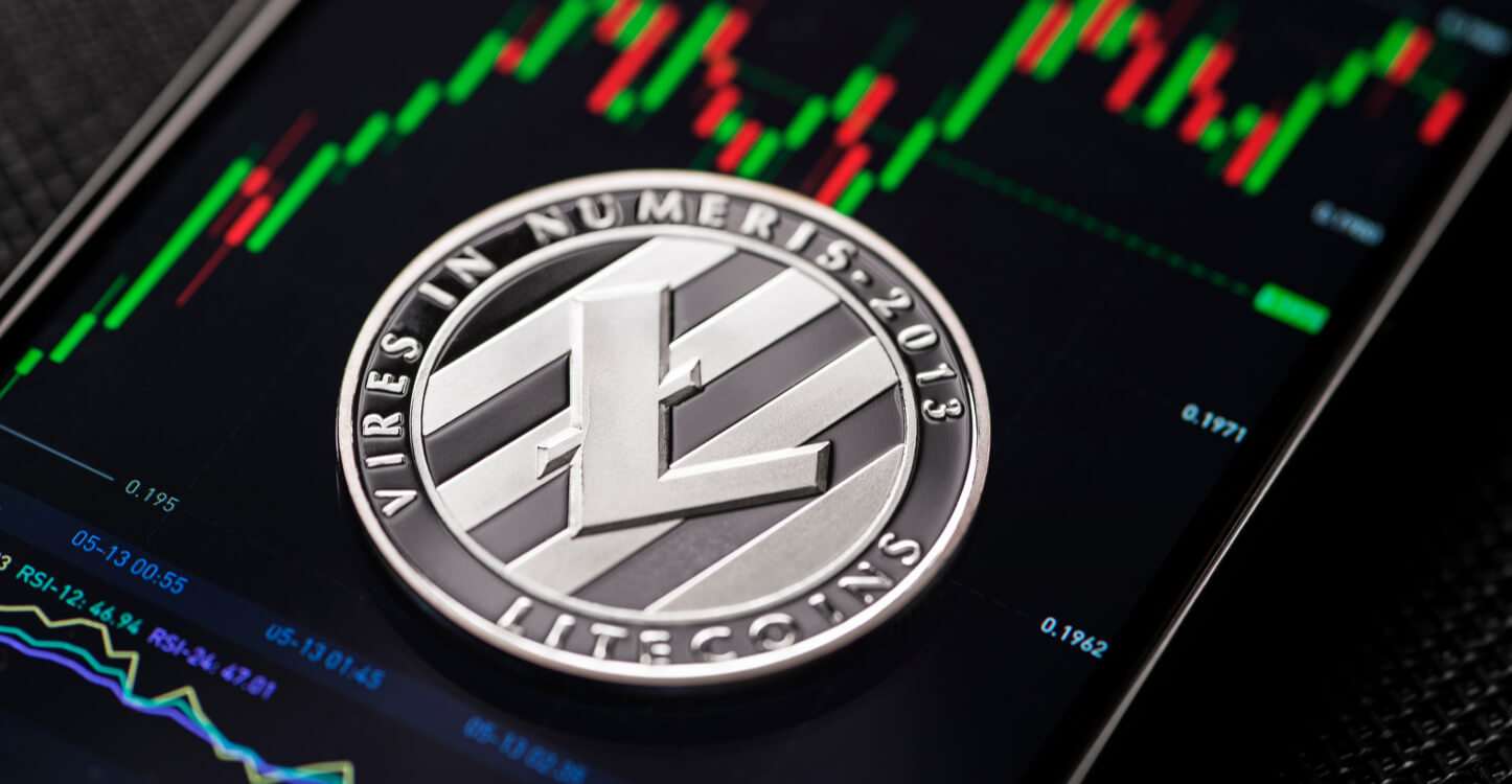 Le logo du Litecoin sur un smartphone