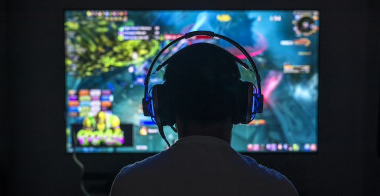 Image of someone playing a video game