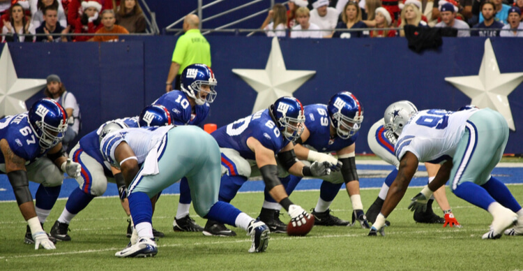 Image of the New York Giants playing the Dallas Cowboys