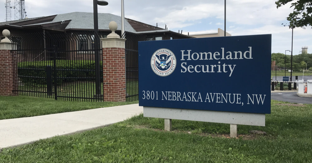Homeland Security sign in Washington, DC