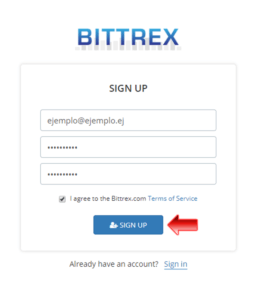 Sign Up Bittrex