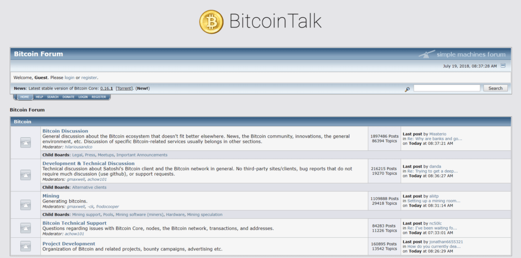 Bitcointalk página principal
