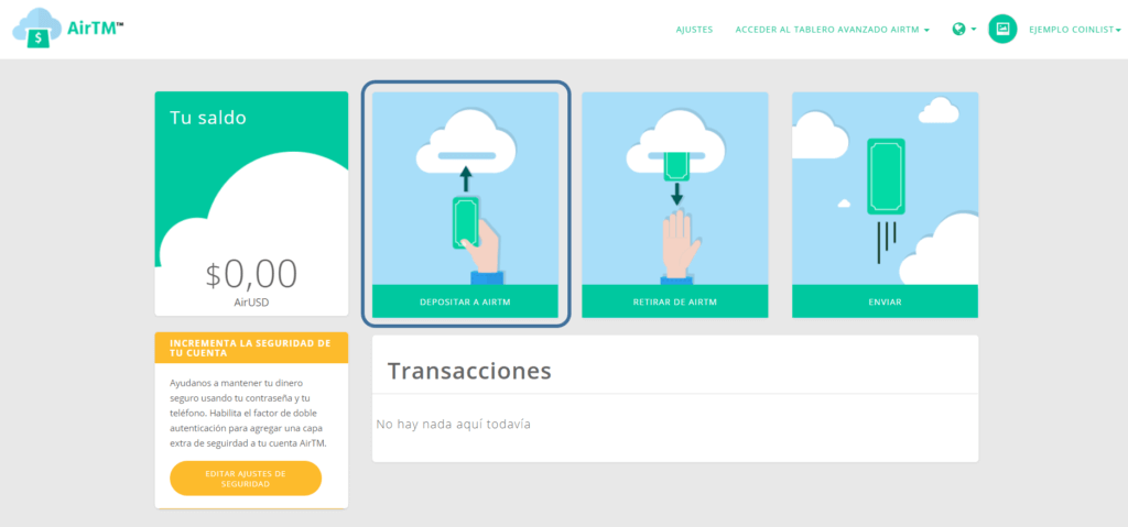Depositar a AirTM