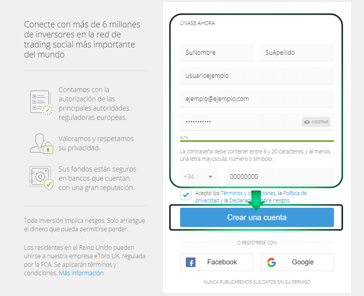 Registro eToro