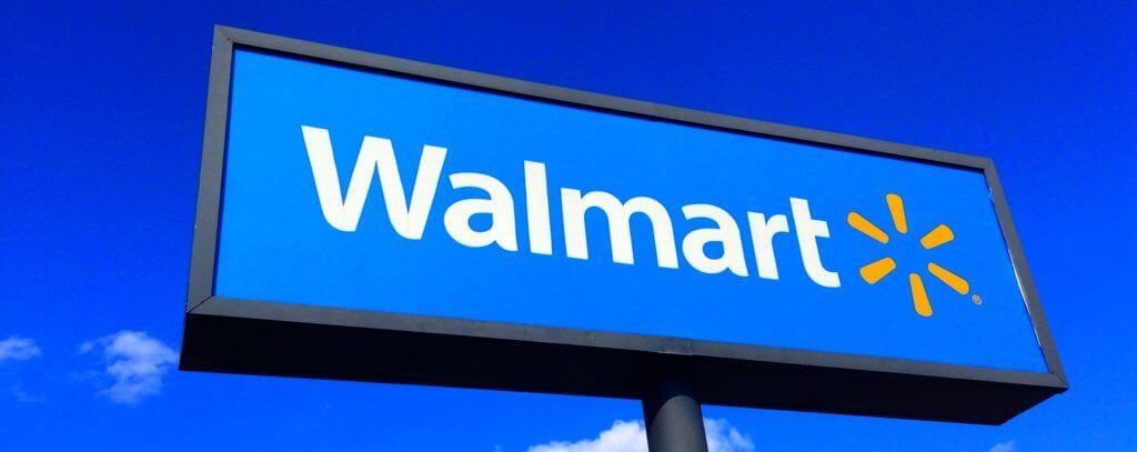 Walmart logo on a store sign