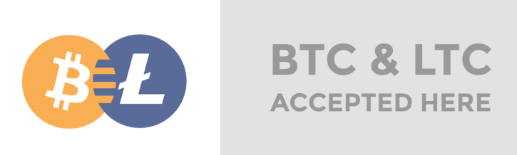 Bitcoin et Litecoin acceptés par SurfAir Express - logos LTC et BTC