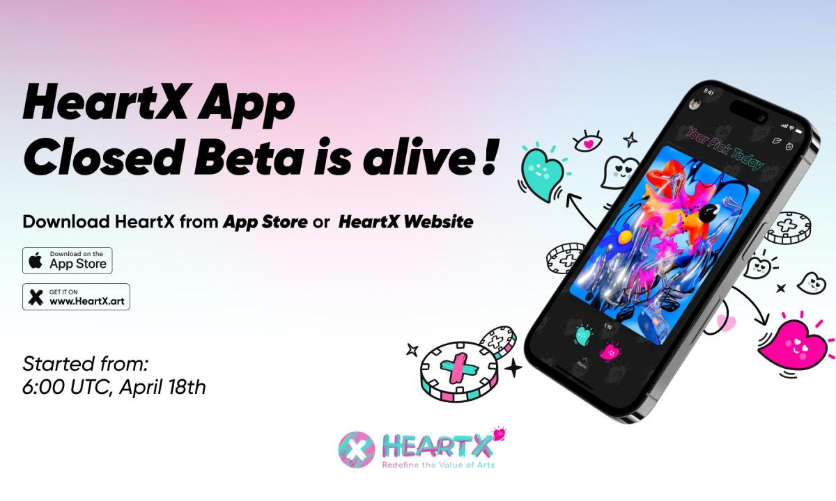El mercado de obras de arte y la plataforma comunitaria HeartX anuncian la beta de cierre del producto de la aplicación Criptomonedas e ICOs