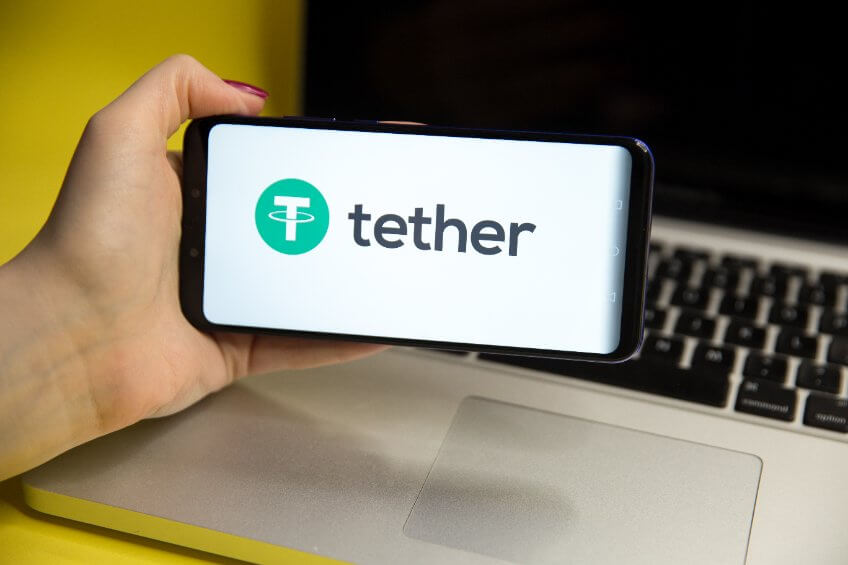 tether usdt symbol smartphone